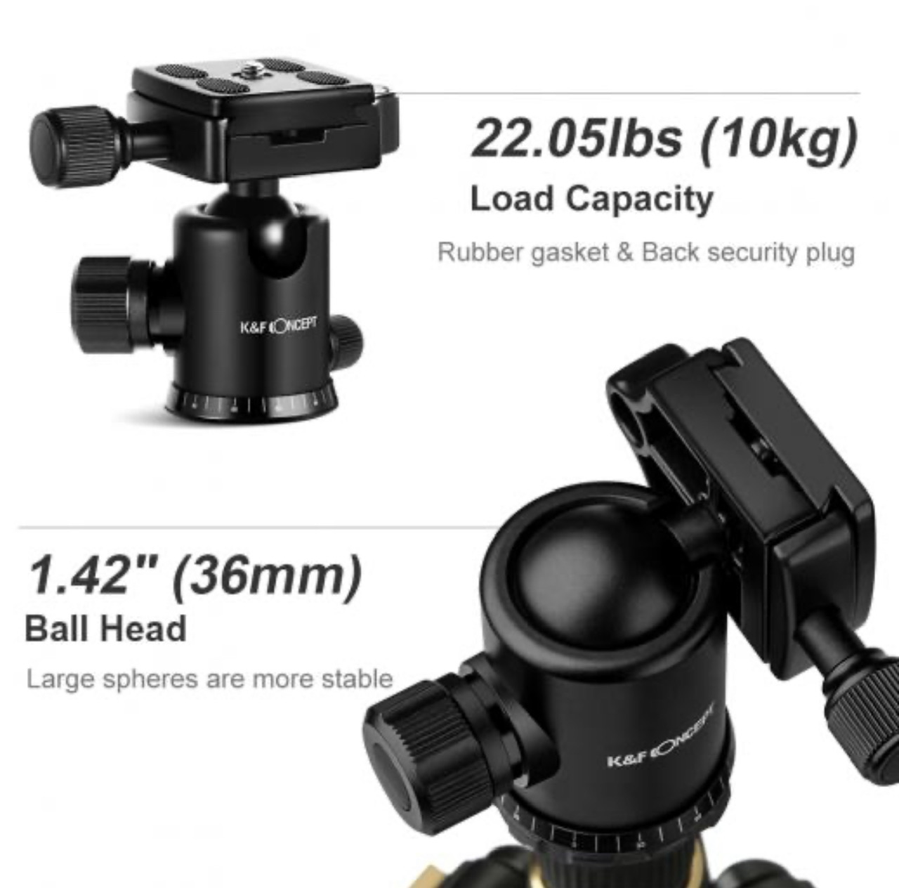 TM2515 Aluminum Tripod Monopod for DSLR Camera 60 inch 5 Sections image