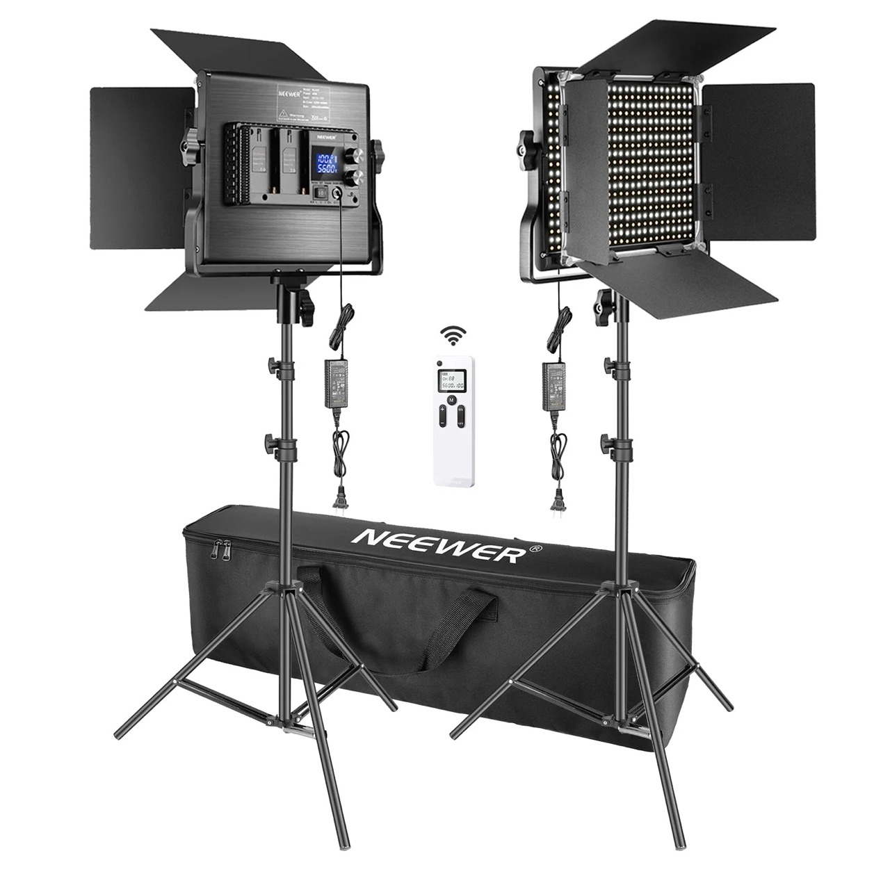 NEEWER 2 Pack NL660-2.4G Bi-Color LED Panel Light Kit image