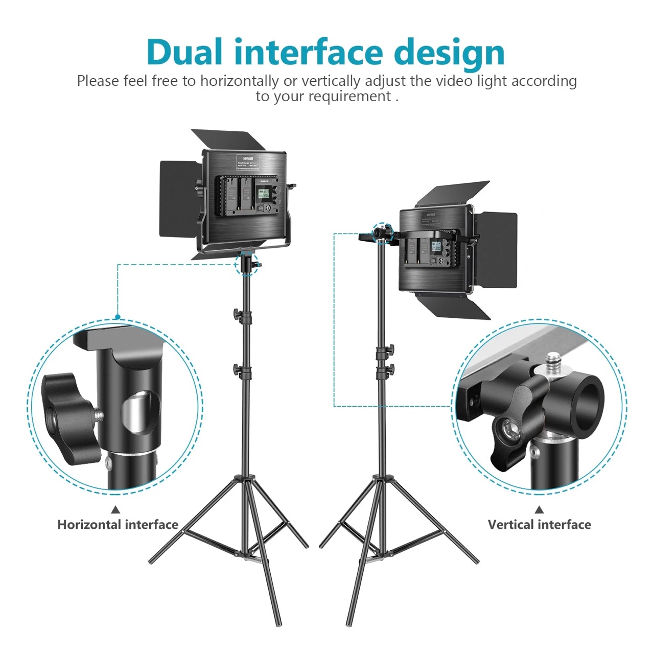 NEEWER 2 Pack NL660-2.4G Bi-Color LED Panel Light Kit image