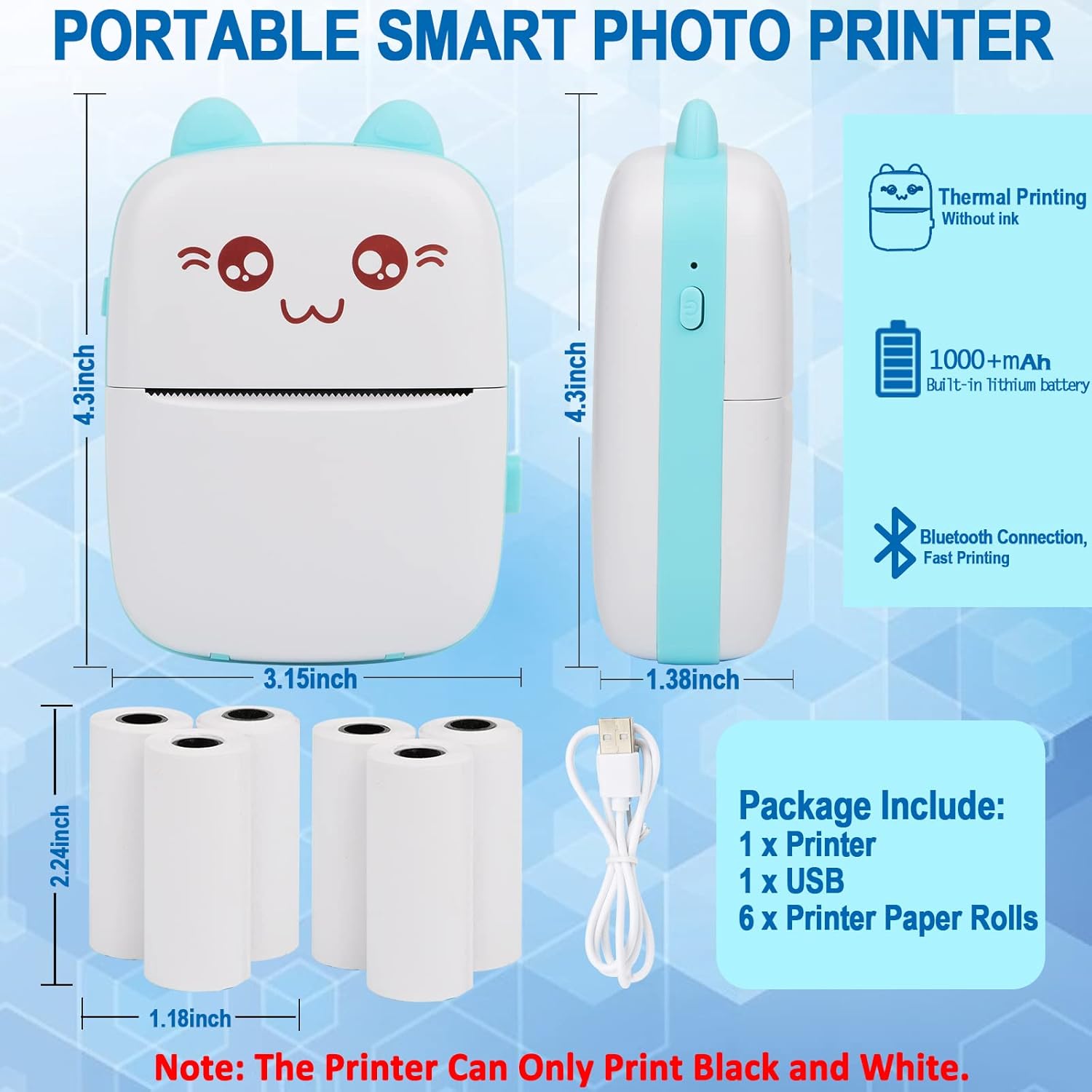 Imprimante portable Bluetooth thermique sans fil  image