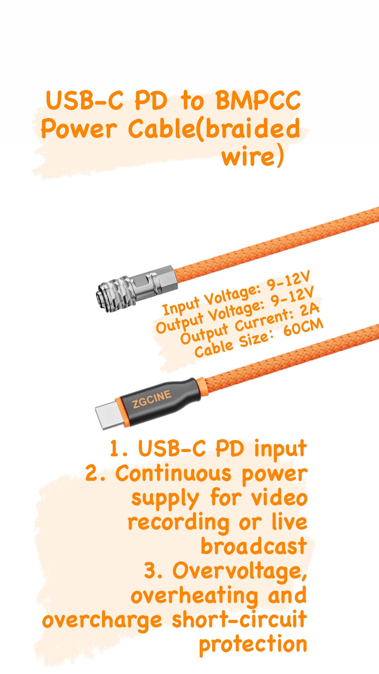  USB-C PD to BMPCC POWER Cable image