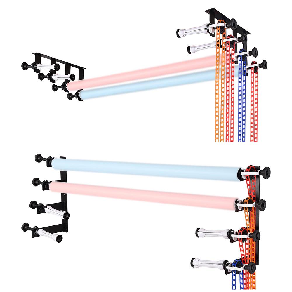 Support Montage Mural avec Enrouleur pour 4 Fonds avec Contrepoids image